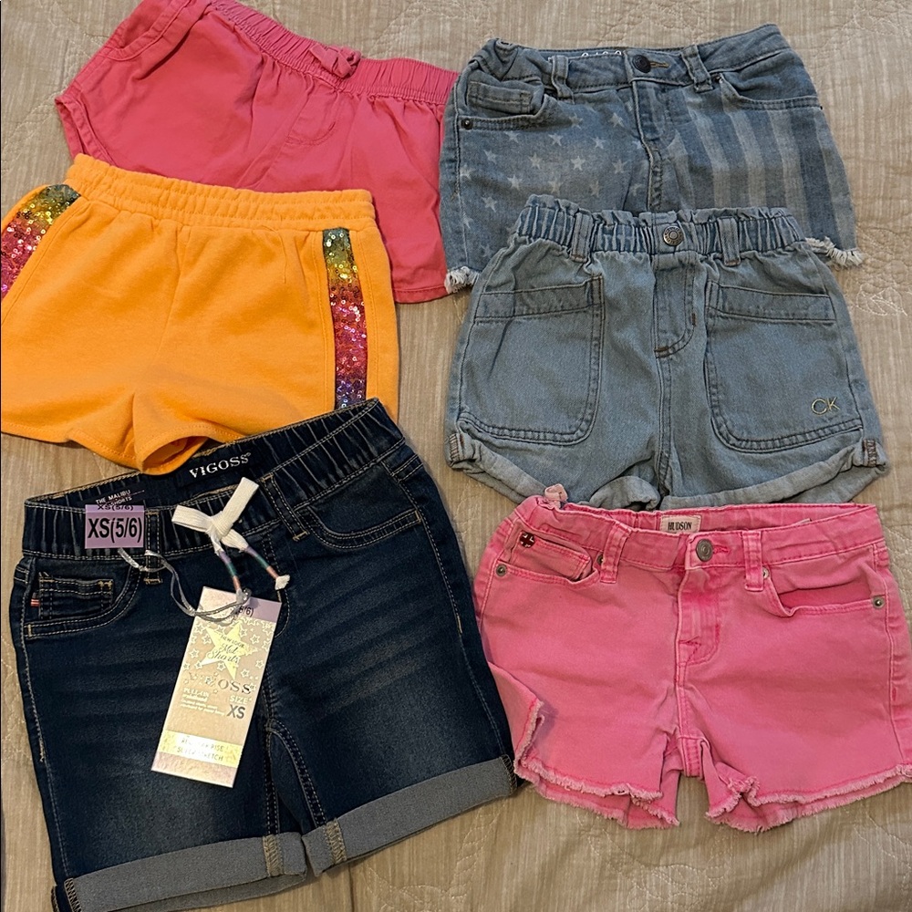 Girls' Denim and Pink Shorts Set